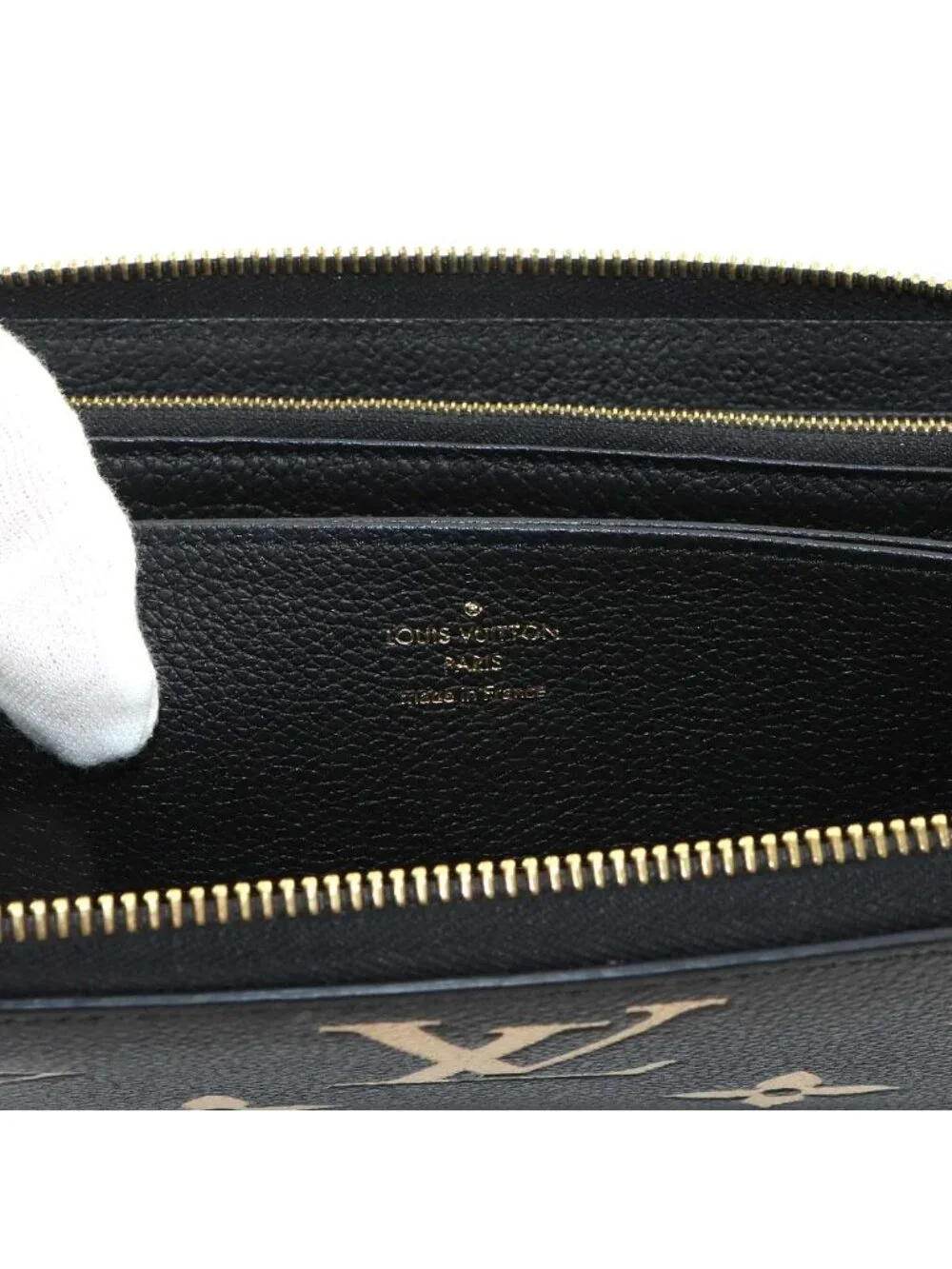 Louis Vuitton Bicolor Monogram Empreinte Zippy Wallet Leather Black